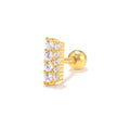 ROXI S925 Sterling Silver European and American Trend Double Row Zircon Fashion Piercing Earrings