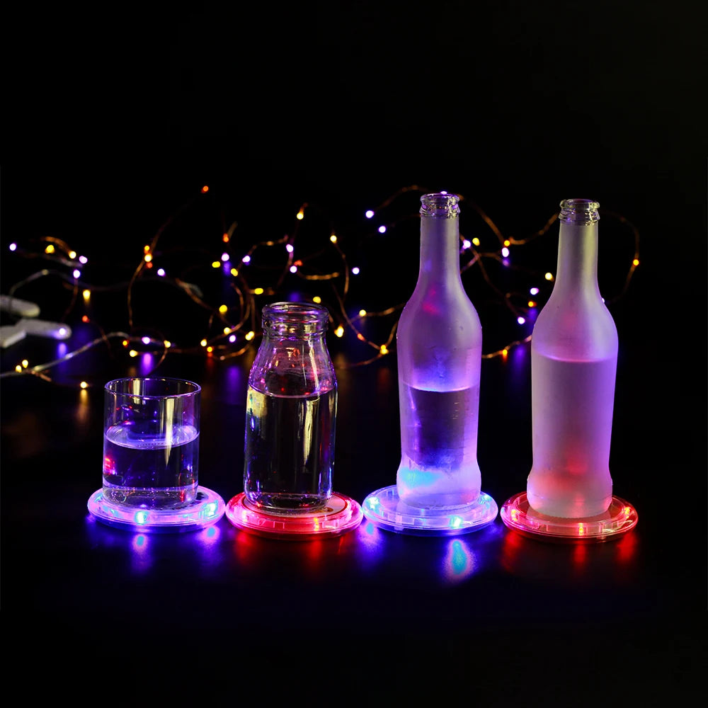 GFLAI Party Supplies Custom Logo Timer LED Coaster for Drink