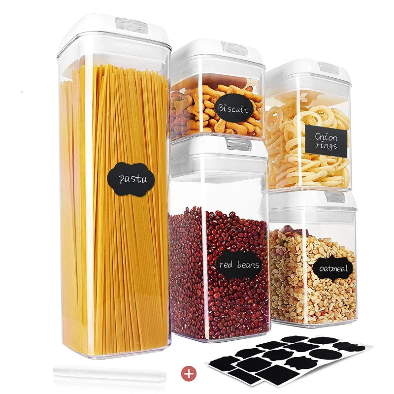 Cereal Container Storage Set Airtight Food Storage Containers Set of 5 BPA Free Kitchen Pantry Organization Pasta Container
