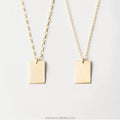 China Custom Stainless Steel Gold Plated Geometric Square Pendant Necklace with Link Chain for Anniversary Occasion Unisex