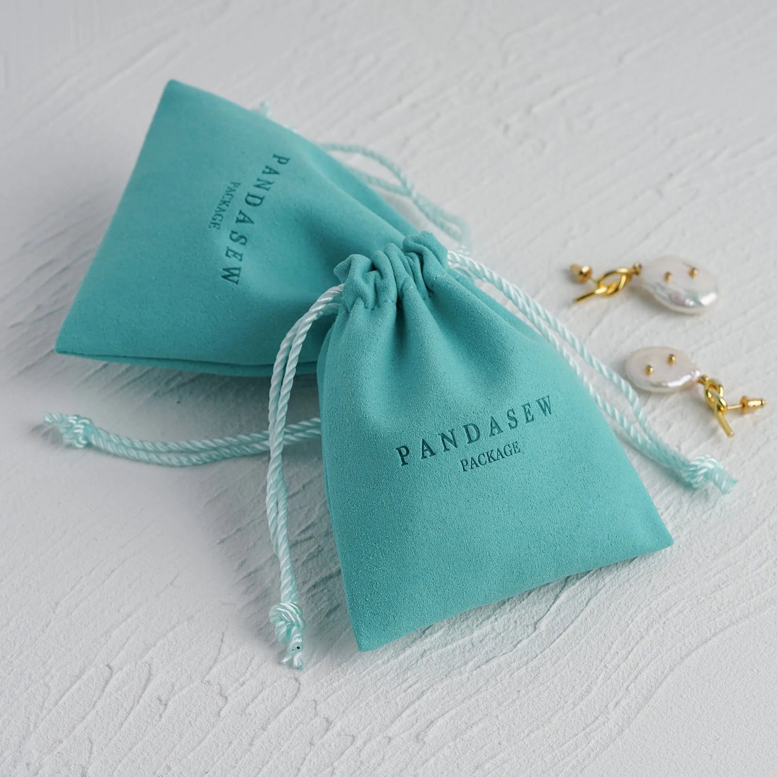 PandaSew Jewelry Packaging Microfiber Drawstring Bag with Custom Logo