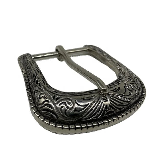 Western 40mm Carving Flower Belt Buckles
