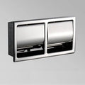 STOCCO Square Recessed Double Roll Wall-Mounted Eco-Friendly Modern Luxury Stainless Steel Toilet Paper Holder Bathroom MegaBDM