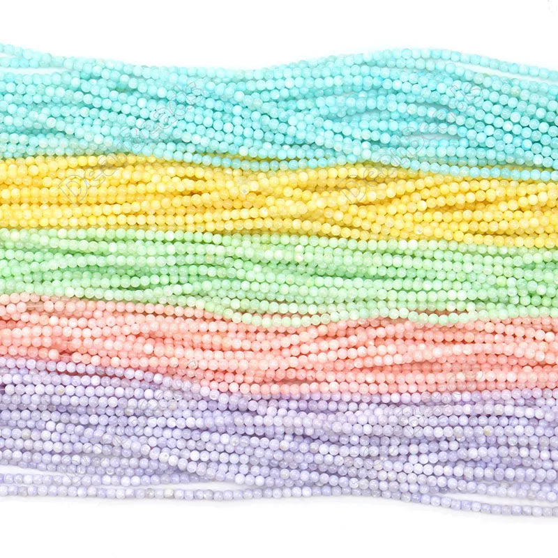 Wholesale 3MM Colors Sea Shell Beads Smooth Round for Spacer Woman Jewelry Making