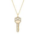 LOZRUNVE 925 Sterling Silver Elegant Korean Full Pave Diamond CZ House Key Pendant Necklace Jewelry