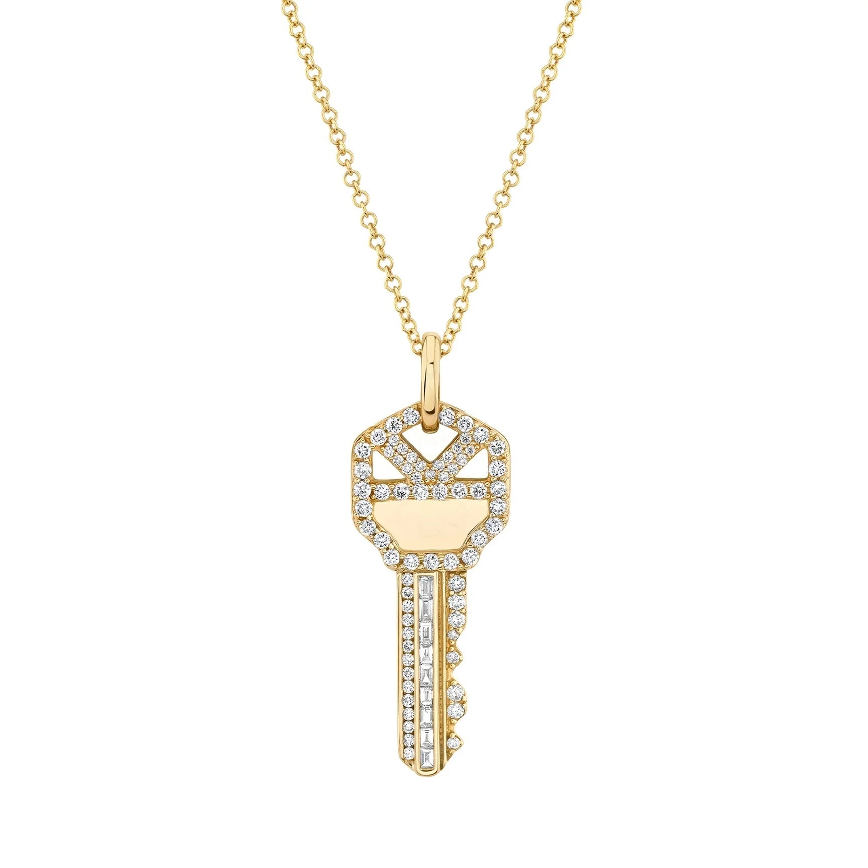 LOZRUNVE 925 Sterling Silver Elegant Korean Full Pave Diamond CZ House Key Pendant Necklace Jewelry