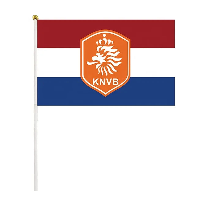 Dutch Football Team Hand Flag Sticker Stand Double Sided for Puerto Rico Car Window Display