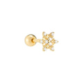 ROXI S925 Sterling Silver Snowflake Diamond Pierced Cartilage Stud Earrings 18k Gold Plated