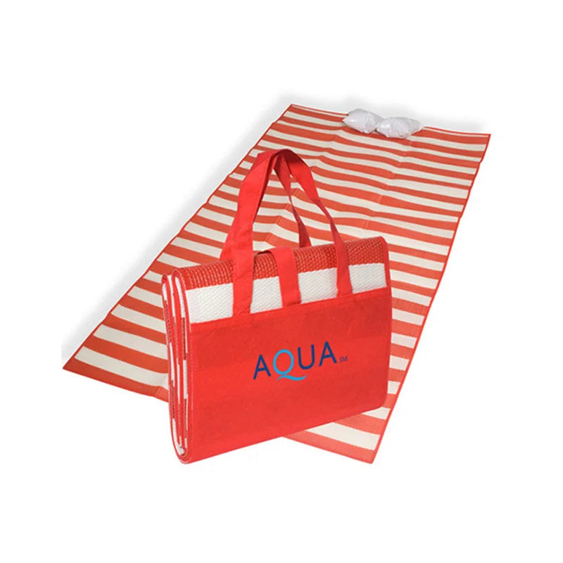 Custom Logo Outdoor Beach Mat and Pillow Square Woven Removable Features for Hotel Use