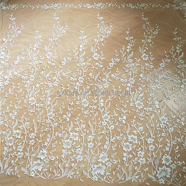 Hot Sale French Embroidery Tulle Fabric for Lady Party Dress African Luxury Sequined Mesh Lace Fabric