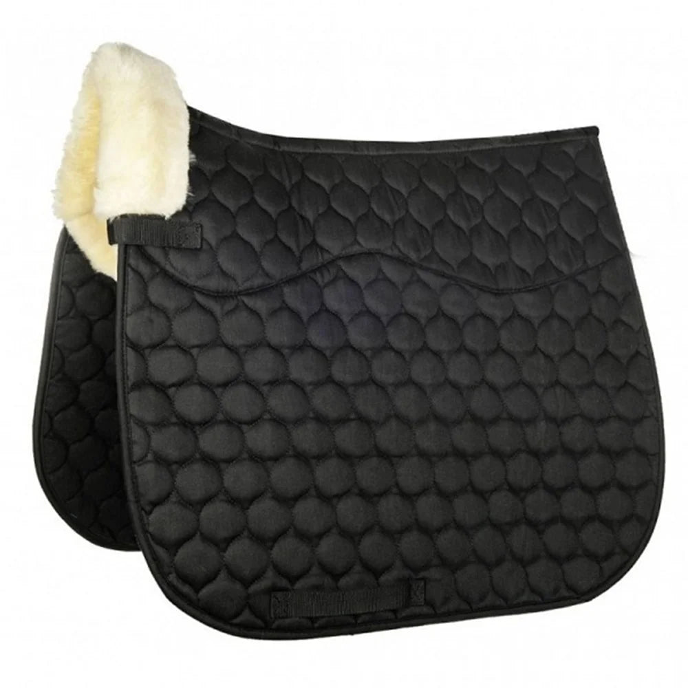 Custom Design Relief Half Pad Polycotton Out shell Cotton Saddle Pad Wool Felt Multi Colour English Horse Products