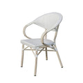 Mingmeng Restaurant Terrace Furniture Rattan Furniture Chair Set Aluminium Alloy Garden Chair White Chair