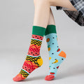 Harajuku Street Fashion Winter Cartoon Mid-Calf Knitted 100% Cotton Casual Socks Unisex Japanese Style
