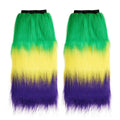 Haiwin Party Mardi Gras Furry Leg Warmers Fuzzy Faux Fur Elastic Leg Warmers for Adults