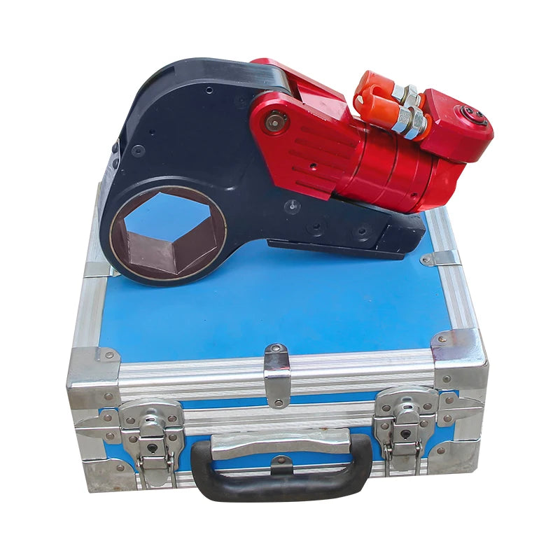 China Hot Sale Al-Ti AlloyHollow Hydraulic Torque Wrench with Socket for Removing Nut for Sale Wheel Nut Torque Wrenches