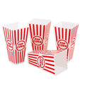 100 Pack Auto Fold Paper Popcorn Boxes Popcorn Containers Striped Red and White Great for Movie Theater Carnival Party