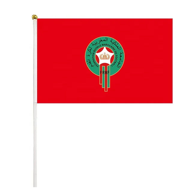 Costom Moroccan Football Team Waved Flags Top 32 Country Flags String Croatian Welsh  Mini Hand Flags