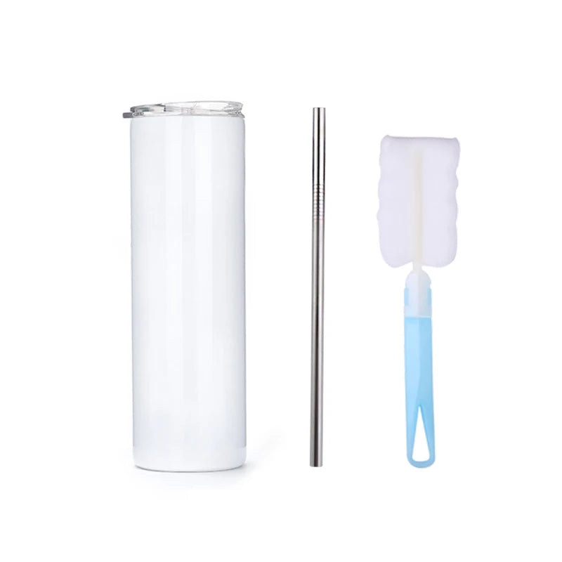2025 New Fashion Sublimation Blanks 20oz Metal Stainless Steel Tumbler Set With Straw Brush and Cup Membrane
