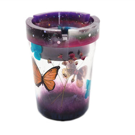 R412 Round Crystal Cup Molds Pen Holder Silicone Mould Car Ashtray Silicone Mold for Car Decoration