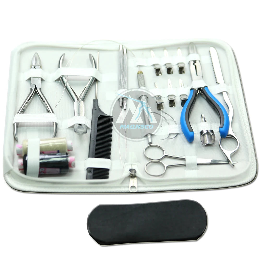 Micro Bead Hair Extensions Kit Premium Includes 10 Stainless Steel Hair Clips 1 Comb Multi-Purpose Pliers 1 Hook Needle Pulling