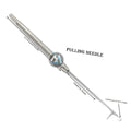 Steel and Stainless Steel Hair Extension Pulling Needles Strong Hold Crochet Hook with Color Rings and Beads