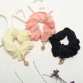 New Creative Fashion Leaf Pendant Hair Rubber Band Hair Scrunchies with Charm