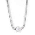 Stainless Steel Jewelry 18K Gold Plated Snake Chain Necklace Round Shell Pendant Engraved Letter Custom Necklace for Women