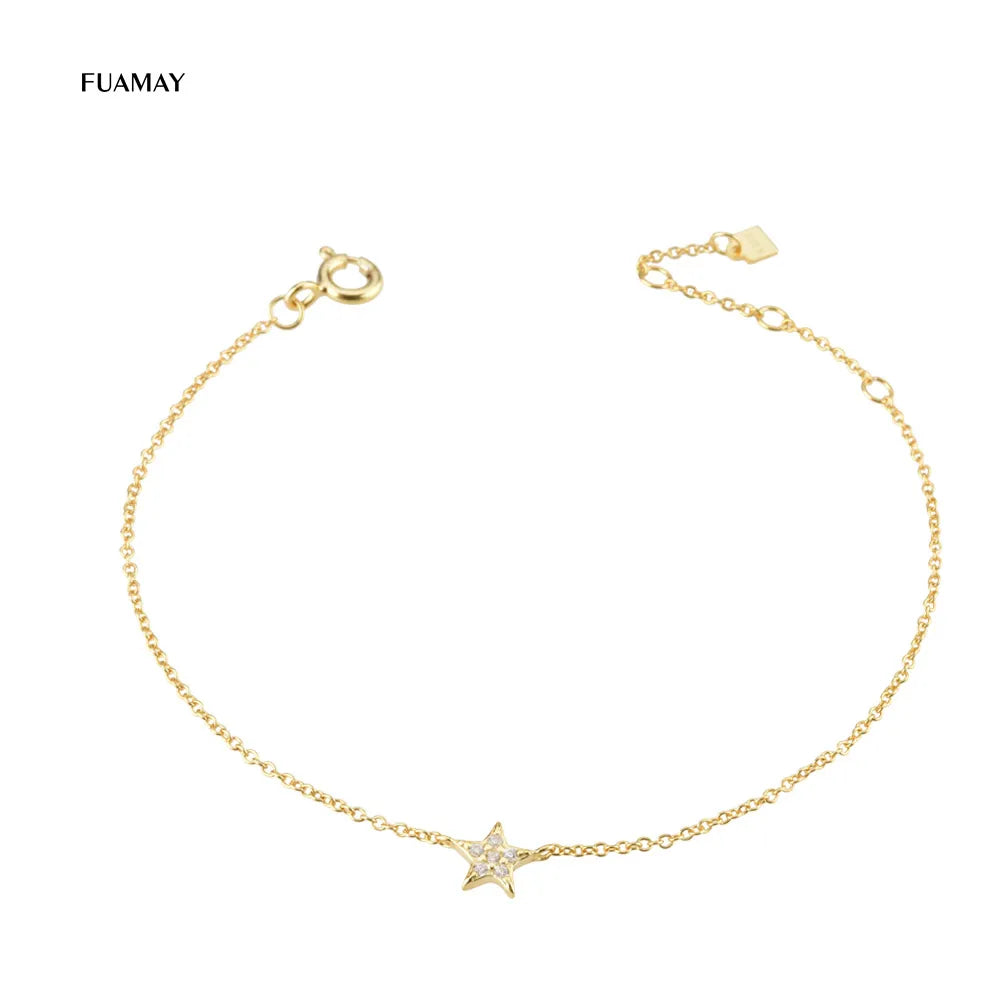 FUAMAY Fashion S925 Sterling Silver Anise Star Diamond-studded Bracelets Jewellery Woman