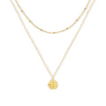 ROXI S925 Sterling Silver Ins Double Layered Wave Round Brand Temperament Lady Clavicle Necklace