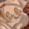 HOVANCI Hot Sale Fashion Beaded Tassel 18K Gold Plated Earrings Asymmetric Pearl Long Drop Earrings Jewelry