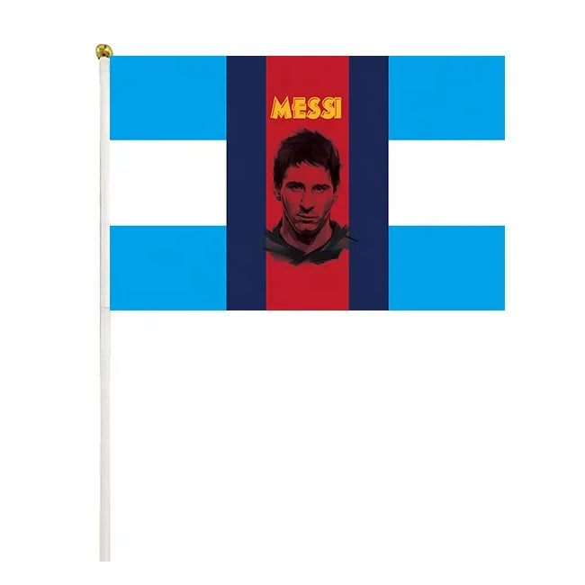 Customized Argentina Messi Football Team Waved a Small Flag  National  Bunting Hand Flags Decoration Us Hand Flag