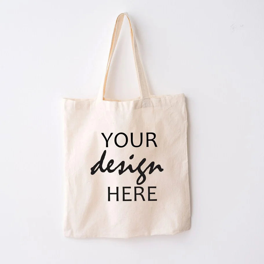 Wholesales Custom Logo Printed  Eco-Friendly Blank Lightweight Digital Grocery Reusable Mockup Canvas Cotton Shopping Tote Bag