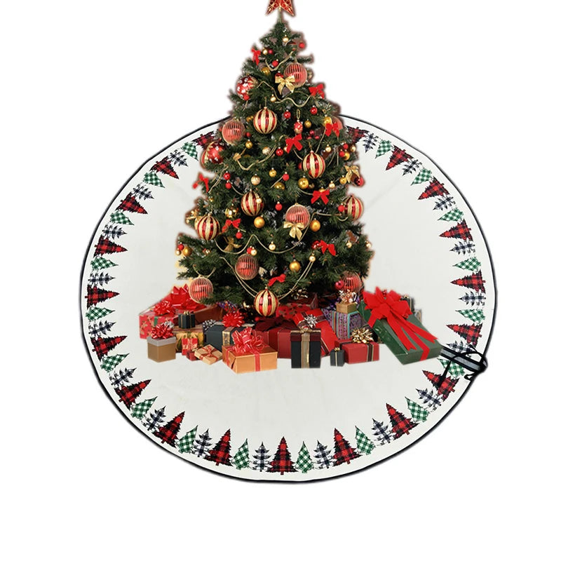 Qualisub New Design Linen Christmas Tree Skirt Sublimation Christmas Tree Skirts Blanks for Heat Press DIY Printing