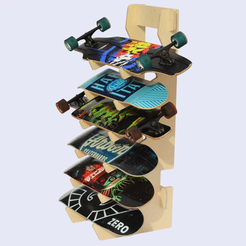 Skateboard MDF Display Rack OEM ODM Wooden Waterfall Display Stand