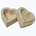 Japanese Paulownia Wood Boxes Custom SizeUnfinished Heart Shape Wooden Ring Box Jewelry Gift Case with Lid for RingBracelet