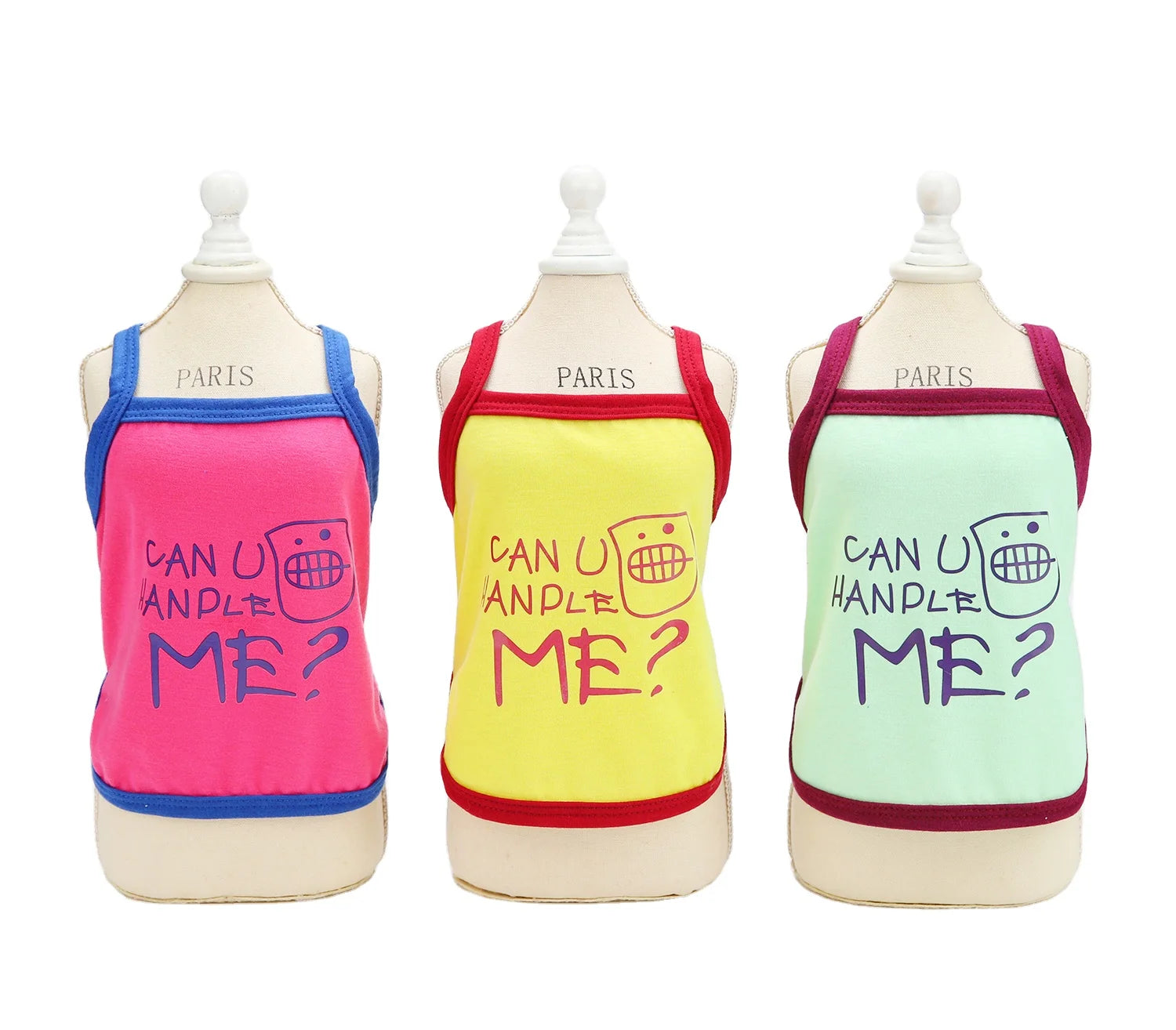 Wholesale Hot Selling Cute Summer Pet Dog Clothing 2022 with "CAN YOU HANDLE ME" Pattern