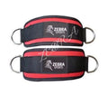 Custom Logo ZEBRA SPORTS Gym Leg Cable Pulley Attachment Multi-Weight Lifting Double Ring Ankle Straps (Neoprene Nylon)