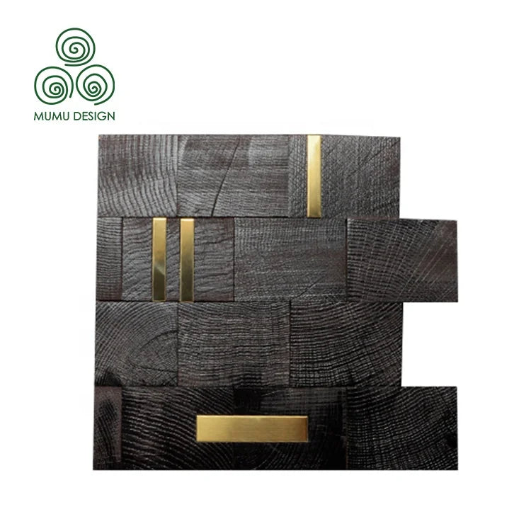MUMU DESIGN Mosaic Parquet Art Wood Board Panel Tiles Wall Decoration Wooden Mosaics