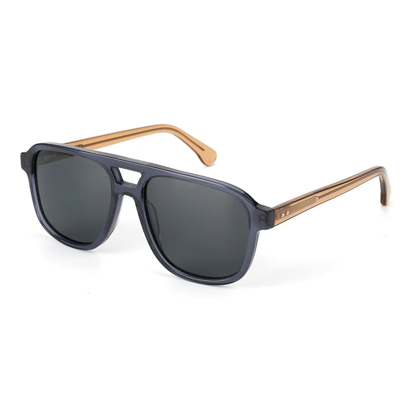 2024 NEW Trendy Economical Italy Cool Double Bridge Custom logo Polarized Acetate Shades Sunglasses