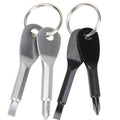 HelloWorld 2pc Portable Multifunction Key Chain Screwdriver Mini Key Shape Travel Kit EDC Screwdriver Tool with Key Ring