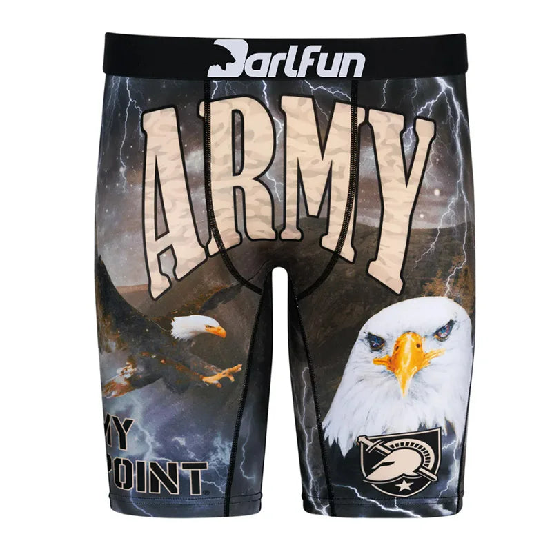 High Quality Men's Plus Size Animal Print Polyester/Spandex Boxer Briefs with Quick Dry & Breathable Fabric
