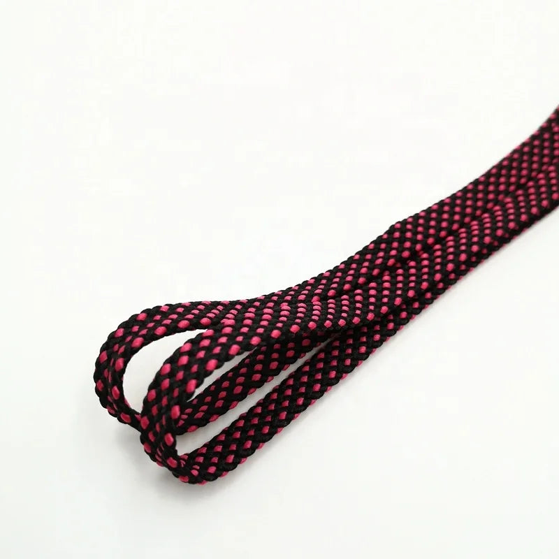 Wholesale Custom Hot Selling Polyester Flat Lace Shoelaces with 8-10mm Width and Transparent Plastic Tips for Athletic Shoes