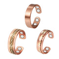 Energinox Original Adjustable Sizing  4 Pcs Magnets Inserted Pure Copper Healing Magnetic Ring for Arthritis Joint Pain Relief