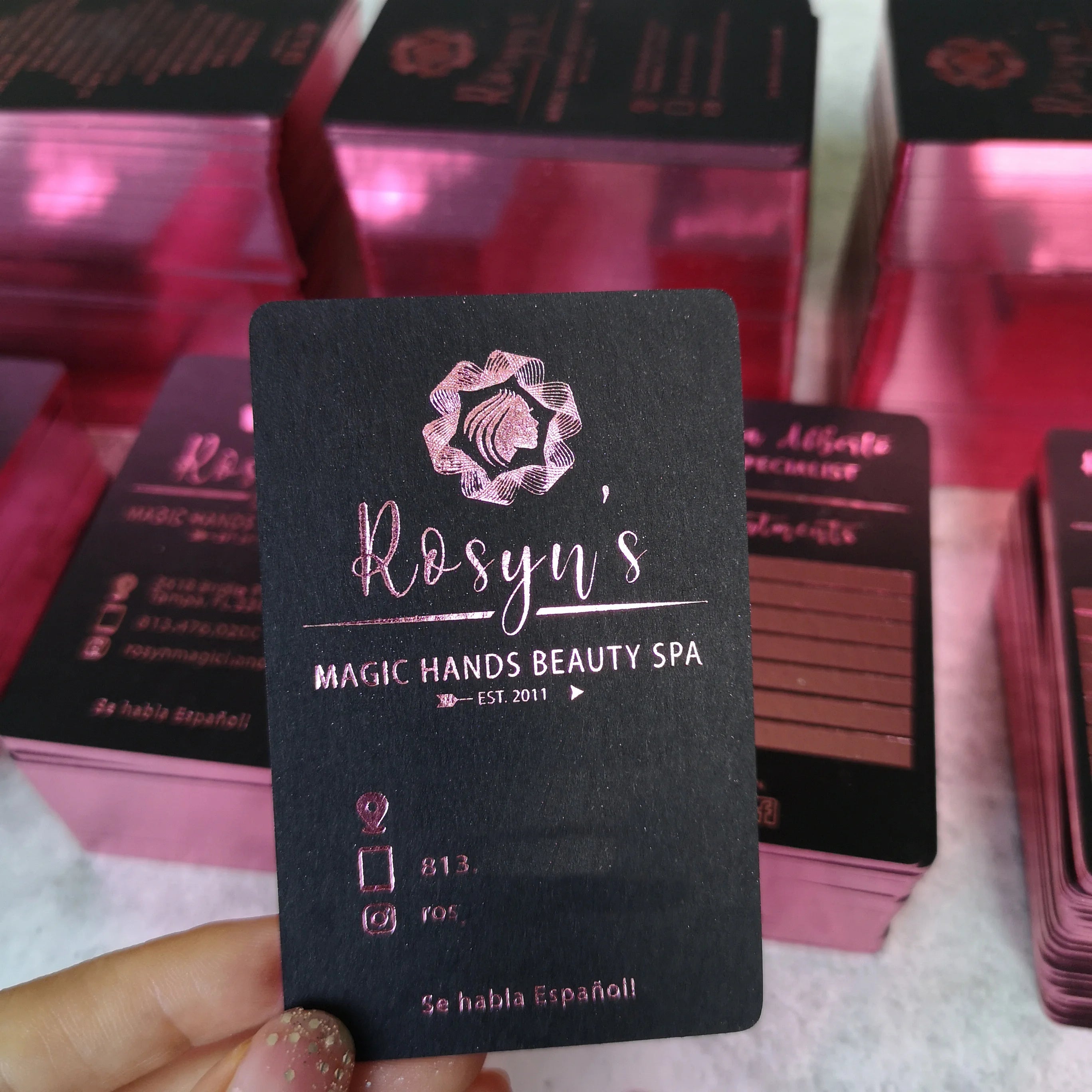 Custom Coated Thick Paperboard with Foil Logo Letterpress Printing Business Cards on Offset Paper Custom Colors & Sizes