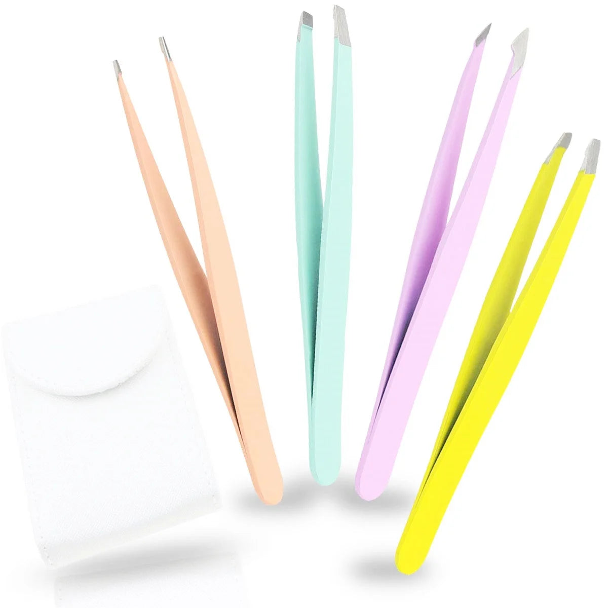 Colorful Stainless Steel Fine Hair Eyebrow Tweezers Sustainable Beauty Hair Puller