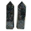 Wholesale Natural 15-20cm Rainbow Astrophyllite Point Healing Crystal Wand Tower for Gift Decoration