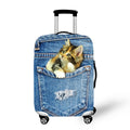 Lightweight Cute Cat Design Fabric Luggage Cover for Kids Spandex Baggage Protector with Zipper Cute Cat Print Luggage Cover
