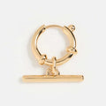 LOZRUNVE Gold Filled China Supplier Plain Silver 925 Bar Dangling Hoop Earring Minimalist Jewelry