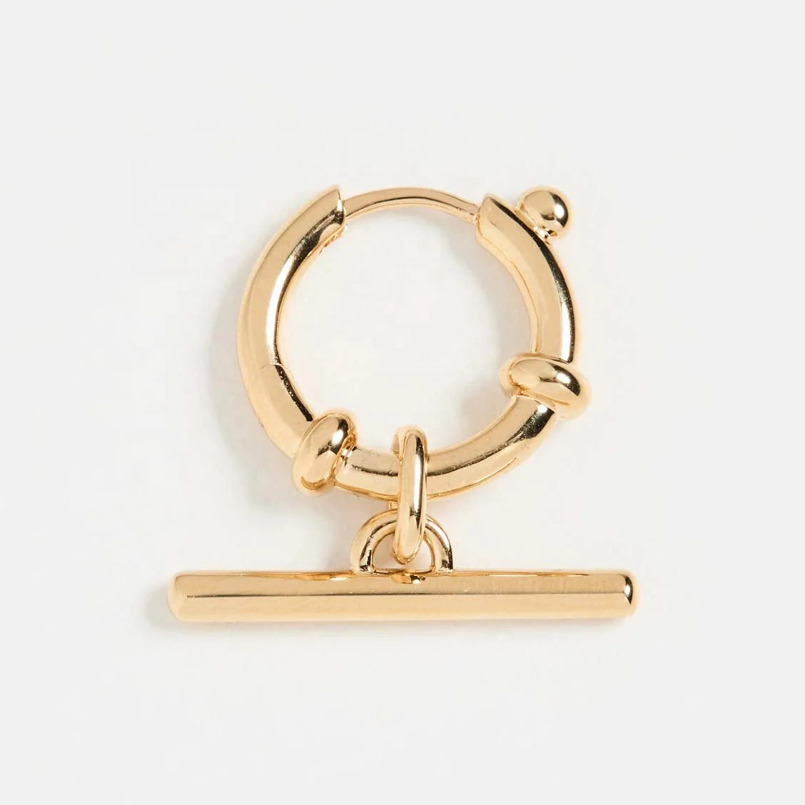 LOZRUNVE Gold Filled China Supplier Plain Silver 925 Bar Dangling Hoop Earring Minimalist Jewelry