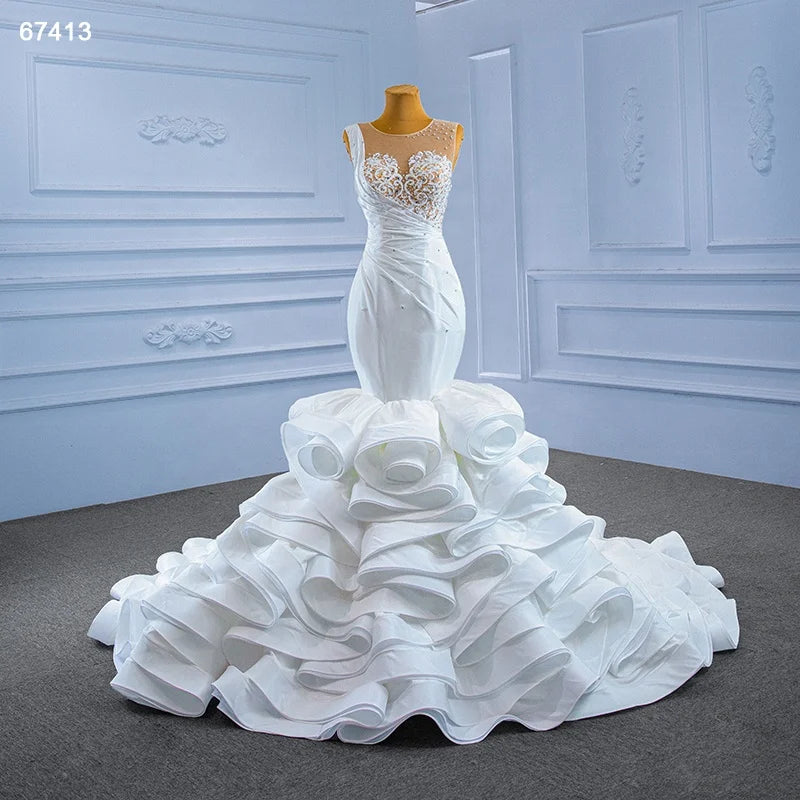 Jancember RSM67413 Luxurious Sweetheart  Mermaid  Bridal Gowns Wedding Dress